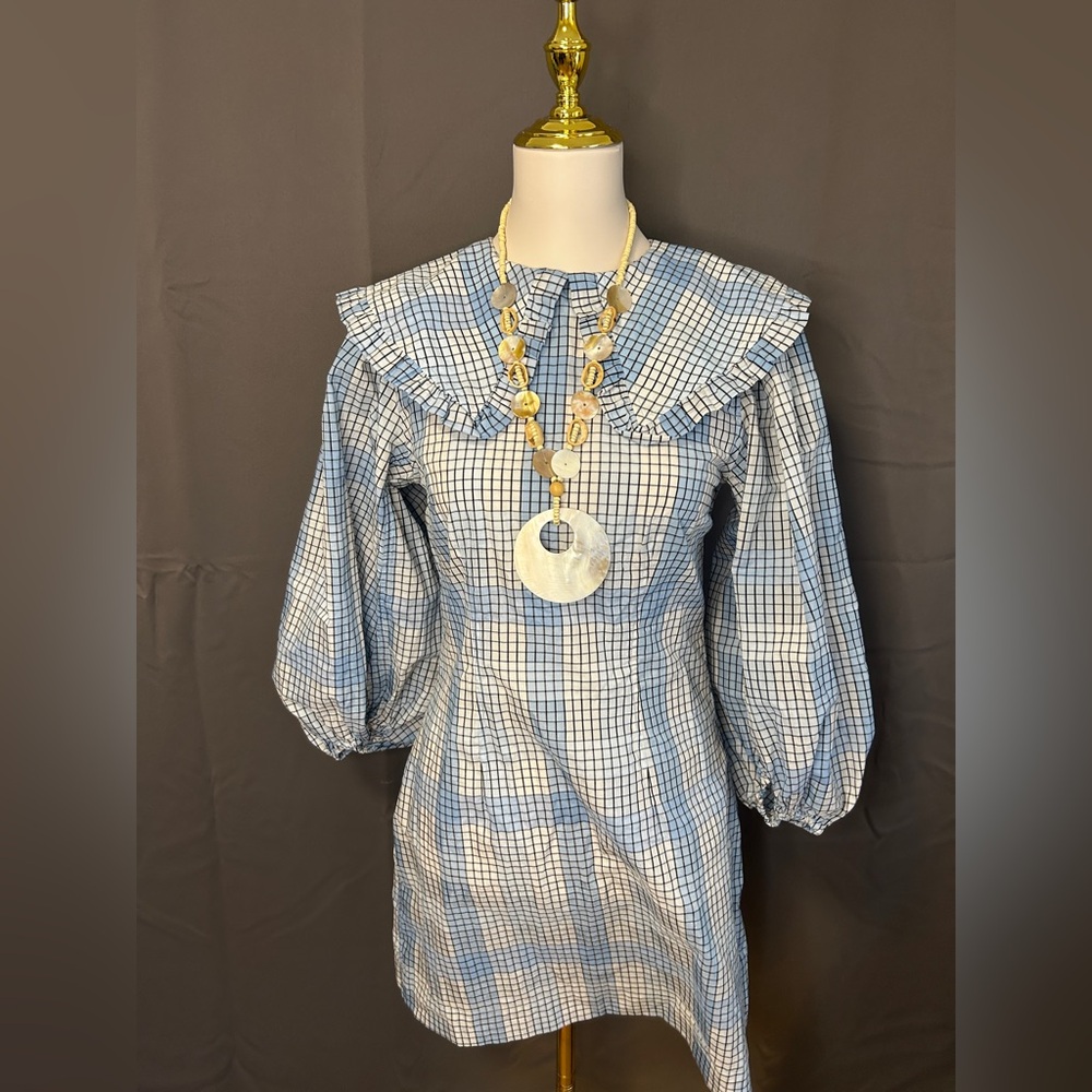 GANNI  ~ “Seersucker Check Mini Dress”